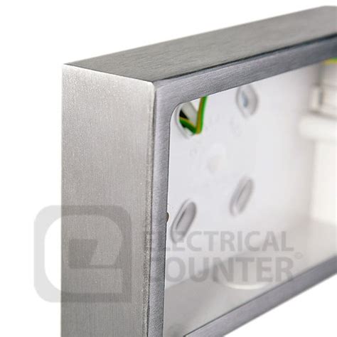 brushed stainless steel back box|Brushed Steel Pattress Boxes / Surface Box .